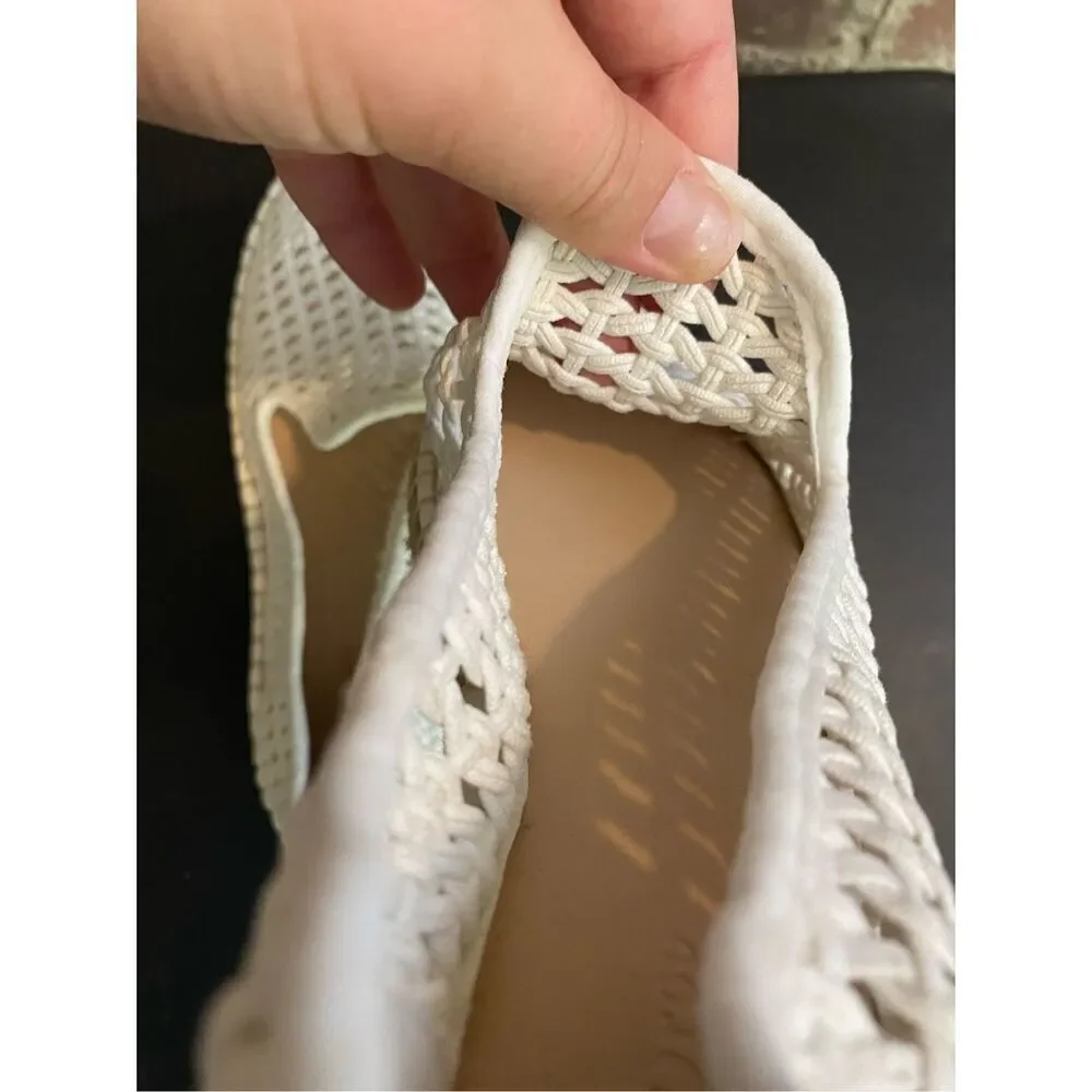 The Drop Lila Open Weave White Espadrille Loafer Sandal Women’s Size 7.5
